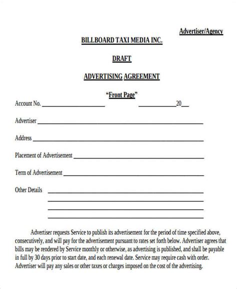 Radio Advertising Agreement Template - Awesome Template Collections